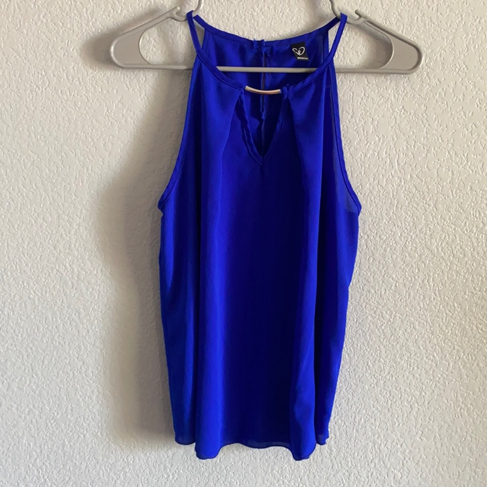 Blue tank top blouse